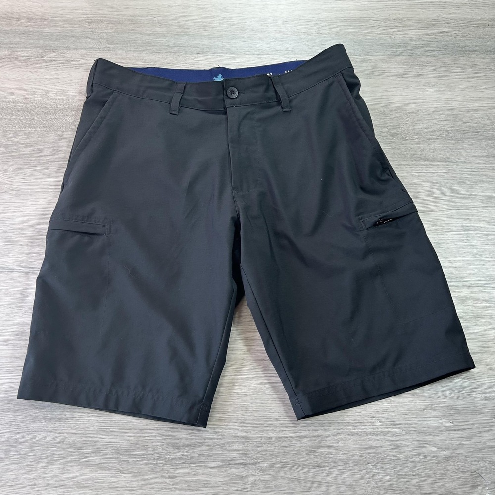 Nat Nast Shorts Mens 30 Black Performance Stretch Zip Pocket Casual Golf Outdoor